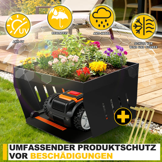 SWANEW Mähroboter Garage, Rasenroboter garage mit Pflanzkasten UV-Schutz