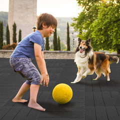SWANEW 30x30cm PP Terrassenfliesen, Klickfliesen 450 kg/m² belastbar