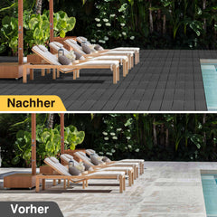 SWANEW 30x30cm PP Terrassenfliesen, Klickfliesen 450 kg/m² belastbar