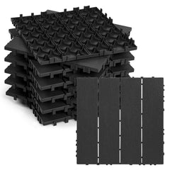 SWANEW 30x30cm PP Terrassenfliesen, Klickfliesen 450 kg/m² belastbar