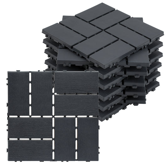 SWANEW PP Terrassenfliesen 30x30cm, Kunststoff-Bodenbelag, mit Klicksystem