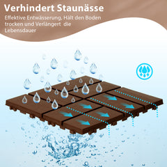 SWANEW PP Terrassenfliesen 30x30cm, Kunststoff-Bodenbelag, mit Klicksystem