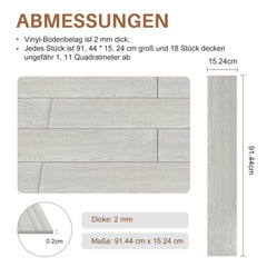 SWANEW PVC Bodenbelag Vinylboden Selbstklebend, Klebefliesen Boden, 91,44x15,24cm