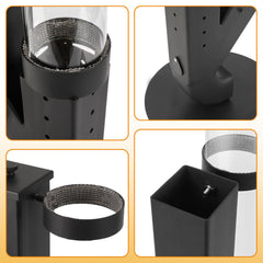 SWANEW Pelletfackel Feuerrohr, Stahl Pelletbrenner, mit 100 cm Borosilikatglas, Ambiente Feuersäule