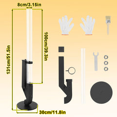 SWANEW Pelletfackel Feuerrohr, Stahl Pelletbrenner, mit 100 cm Borosilikatglas, Ambiente Feuersäule