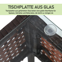 SWANEW Polyrattan Balkonmöbel Set 4-teilig, Gartenmöbel Set