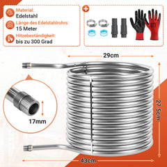 SWANEW Poolheizung mit Edelstahl Heizspirale, 32/38 mm Anschluss Wärmetauscher