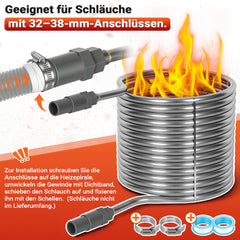 SWANEW Poolheizung mit Edelstahl Heizspirale, 32/38 mm Anschluss Wärmetauscher