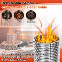 SWANEW Poolheizung mit Edelstahl Heizspirale, 32/38 mm Anschluss Wärmetauscher