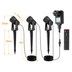 SWANEW LED Gartenbeleuchtung mit Erdspieß, 6er Set LED Gartenstrahler RGB Farbwechsel, Gartenleuchte IP65, Gartenlampe Wegbeleuchtung mit Stecker und Fernbedienung