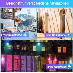 SWANEW RGB LED Strahler Außen mit Fernbedienung, 10/20/30/50 W Fluter LED Dimmbar, Flutlicht IP66 Wasserdicht, 4 Modi