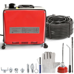 SWANEW Rohrreinigungsmaschine 500W, Elektrische Abflussreiniger mit 6 Köpfen,  Rohrreinigungsgerät, Elektrische Köpfe Für 20–120 mm Rohre