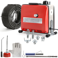 SWANEW Rohrreinigungsmaschine 500W, Elektrische Abflussreiniger mit 6 Köpfen,  Rohrreinigungsgerät, Elektrische Köpfe Für 20–120 mm Rohre