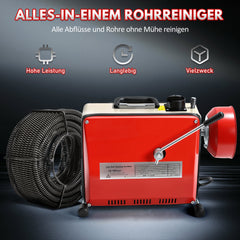 SWANEW Rohrreinigungsmaschine 500W, Elektrische Abflussreiniger mit 6 Köpfen,  Rohrreinigungsgerät, Elektrische Köpfe Für 20–120 mm Rohre