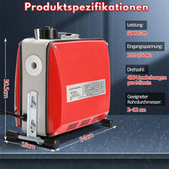 SWANEW Rohrreinigungsmaschine 500W, Elektrische Abflussreiniger mit 6 Köpfen,  Rohrreinigungsgerät, Elektrische Köpfe Für 20–120 mm Rohre