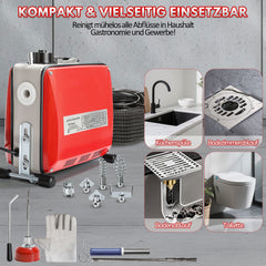 SWANEW Rohrreinigungsmaschine 500W, Elektrische Abflussreiniger mit 6 Köpfen,  Rohrreinigungsgerät, Elektrische Köpfe Für 20–120 mm Rohre