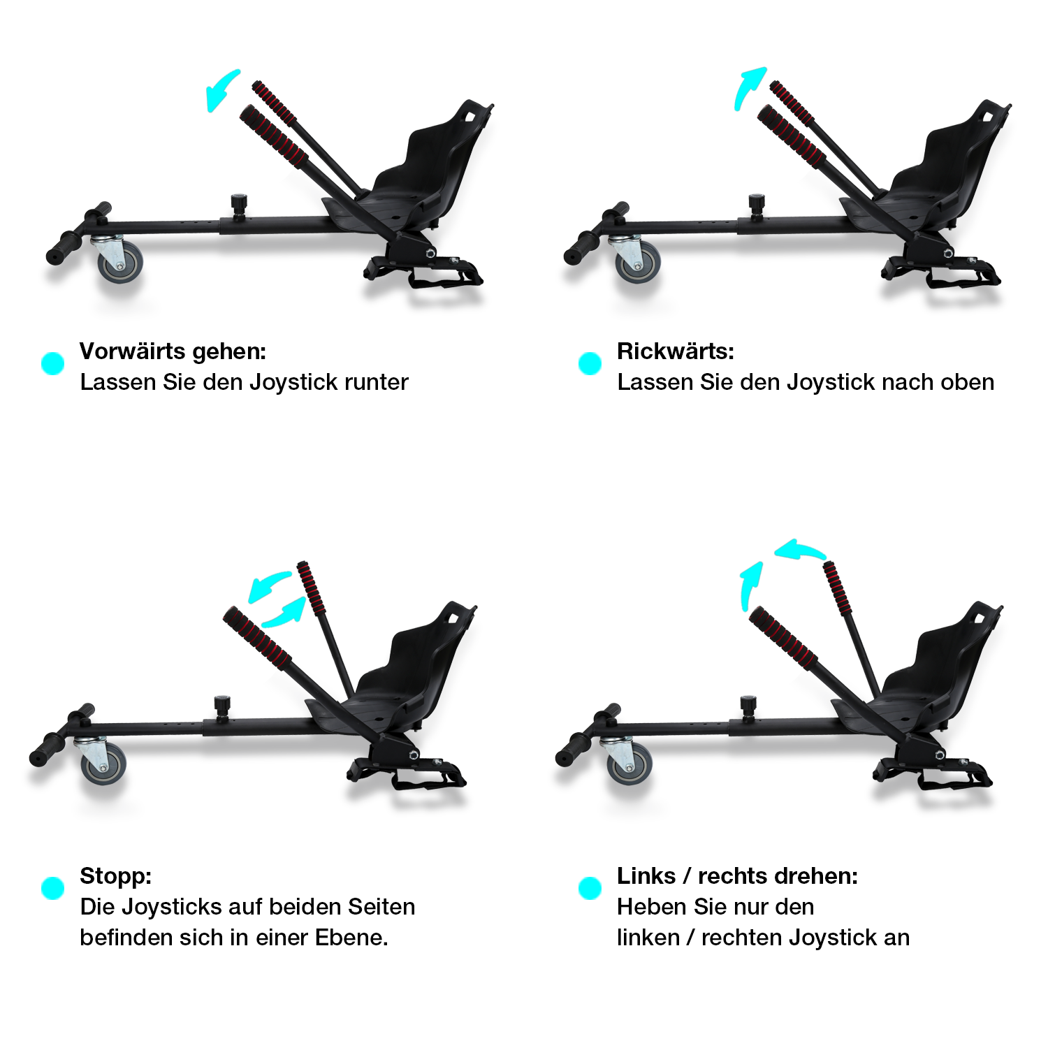 SWANEW Hoverboard Sitz, Kart Hoverboard mit Sitz verstellbarer für 6.5-10 Zoll, Sitzscooter Kartsitz