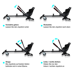 SWANEW Hoverboard Sitz, Kart Hoverboard mit Sitz verstellbarer für 6.5-10 Zoll, Sitzscooter Kartsitz