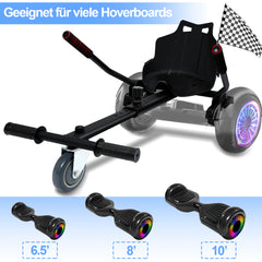 SWANEW Hoverboard Sitz, Kart Hoverboard mit Sitz verstellbarer für 6.5-10 Zoll, Sitzscooter Kartsitz
