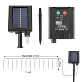 SWANEW Solar Eiszapfen Lichterkette, Eisregen Licht,IP44 Außen Fensterbeleuchtung, Weihnachtsdeko