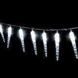 SWANEW Solar Eiszapfen Lichterkette, Eisregen Licht,IP44 Außen Fensterbeleuchtung, Weihnachtsdeko