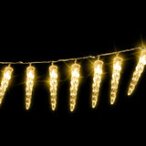 SWANEW Solar Eiszapfen Lichterkette, Eisregen Licht,IP44 Außen Fensterbeleuchtung, Weihnachtsdeko