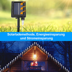 SWANEW Solar Eiszapfen Lichterkette, Eisregen Licht,IP44 Außen Fensterbeleuchtung, Weihnachtsdeko