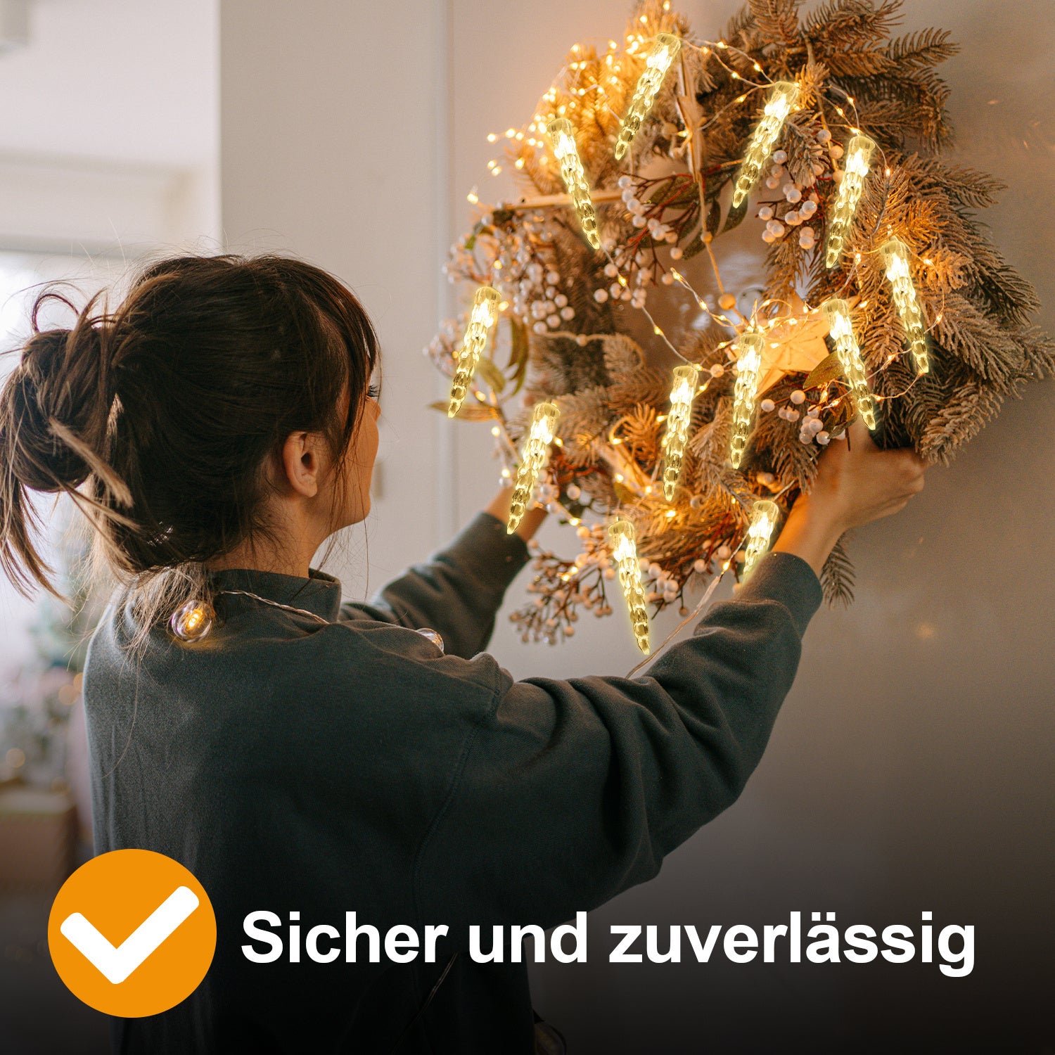 SWANEW Solar Eiszapfen Lichterkette, Eisregen Licht,IP44 Außen Fensterbeleuchtung, Weihnachtsdeko