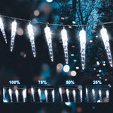 SWANEW Solar Eiszapfen Lichterkette, Eisregen Licht,IP44 Außen Fensterbeleuchtung, Weihnachtsdeko