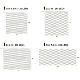 SWANEW Solar LED Lichternetz, IP44 LED Lichterkette, Lichtervorhang für Fenster Garten