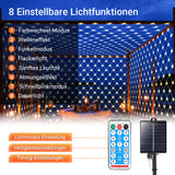 SWANEW Solar LED Lichternetz, IP44 LED Lichterkette, Lichtervorhang für Fenster Garten