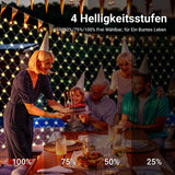 SWANEW Solar LED Lichternetz, IP44 LED Lichterkette, Lichtervorhang für Fenster Garten