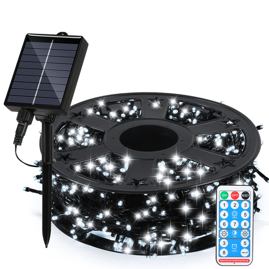 SWANEW Solar Lichterkette Außen, LED Solarlampe, USB & Solar Ladefunktion, Weihnachtsdeko