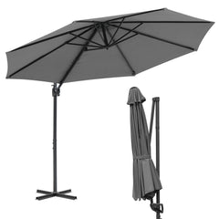 SWANEW  Sonnenschirm Ø 300 cm, Ampelschirm Rund, Marktschirm Groß 360° Rotation, für Gärten, Terrassen