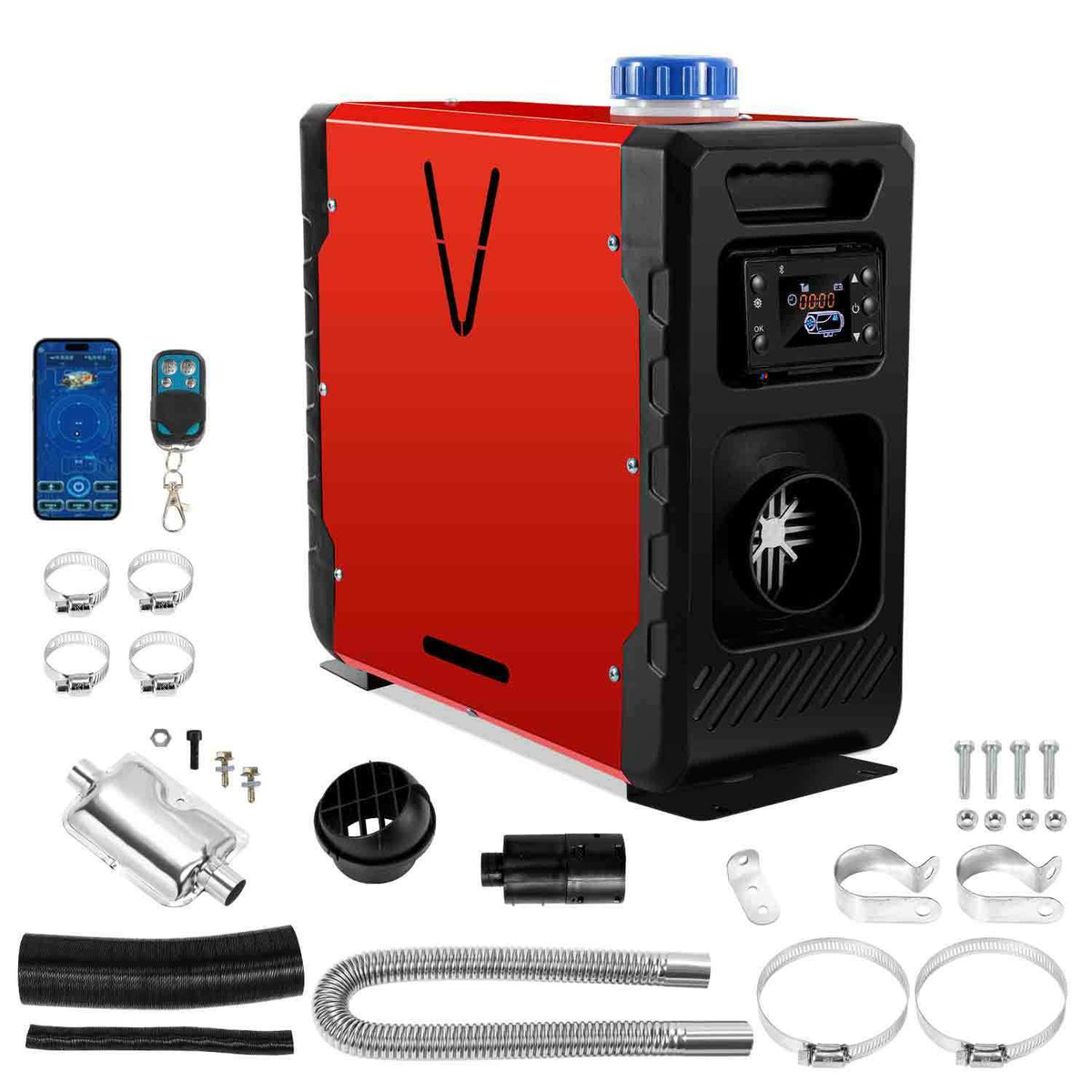 SWANEW Standheizung Diesel 8KW 12V, Lufterhitzer Dieselheizung 5L, mit Bluetooth APP Steuerung