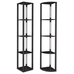 SWANEW Stehlampe mit Holzregal, Bücherregal mit LED-Beleuchtung, 360° Drehbare RGB LED Stehleuchte Wohnzimmer, 3 Farbtemperaturen, 20W & 163 cm Höhe