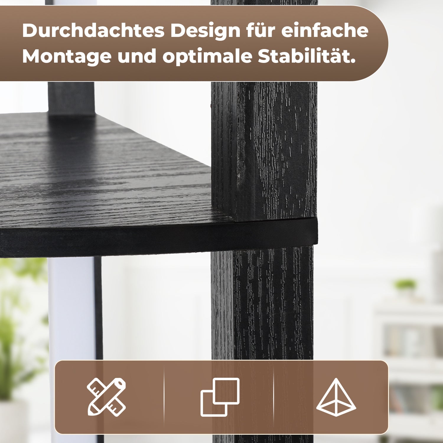 SWANEW Stehlampe mit Holzregal, Bücherregal mit LED-Beleuchtung, 360° Drehbare RGB LED Stehleuchte Wohnzimmer, 3 Farbtemperaturen, 20W & 163 cm Höhe