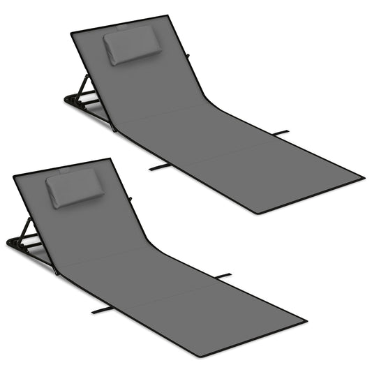 SWANEW Strandmatte mit Rückenlehne 158 cm, Strandliege Klappbar