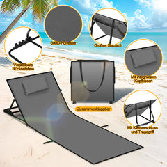SWANEW Strandmatte mit Rückenlehne 158 cm, Strandliege Klappbar