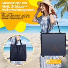 SWANEW Strandmatte mit Rückenlehne 158 cm, Strandliege Klappbar