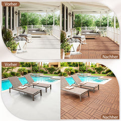 SWANEW 30x30cm PP Terrassenfliesen, Klickfliesen 450 kg/m² belastbar