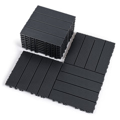 SWANEW 30x30cm PP Terrassenfliesen, Klickfliesen 450 kg/m² belastbar