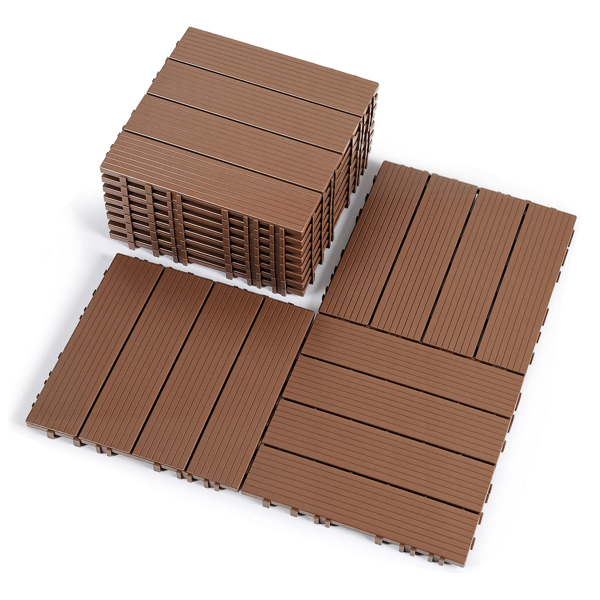 SWANEW PP Balkonfliesen Set 30x30cm, Terrassenfliesen, Klickfliesen