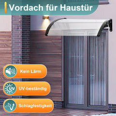 SWANEW Vordach für Haustür, 5 mm Überdachung, Transparentes Pultbogenvordach, Polycarbonat Pultvordach, Türdach für draußen