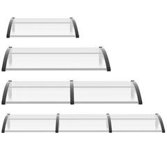SWANEW Vordach für Haustür, 5 mm Überdachung, Transparentes Pultbogenvordach, Polycarbonat Pultvordach, Türdach für draußen