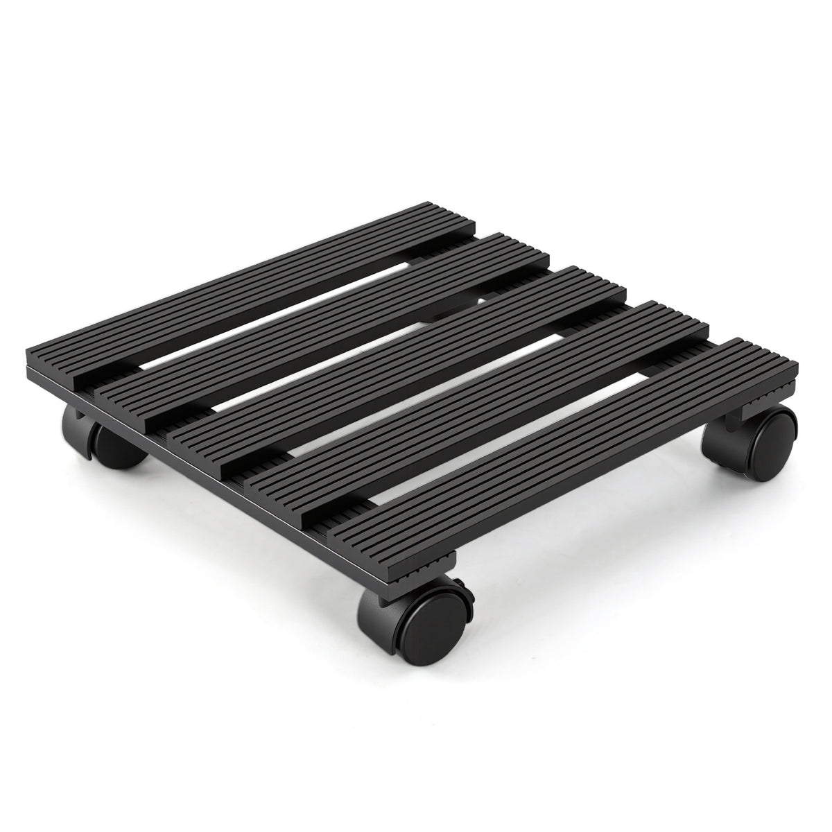 SWANEW WPC Pflanzenroller Quadratisch, Blumenroller mit Rollen