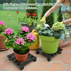 SWANEW WPC Pflanzenroller Quadratisch, Blumenroller mit Rollen