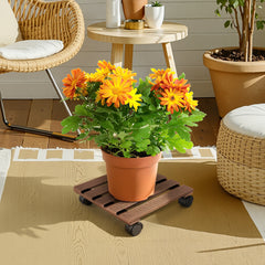 SWANEW WPC Pflanzenroller Quadratisch, Blumenroller mit Rollen