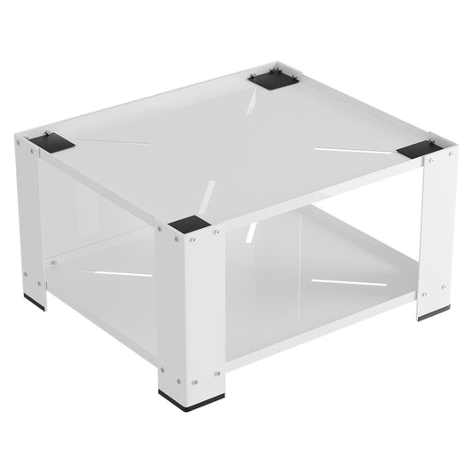 SWANEW Waschmaschinen Untergestell mit Einlegeböden, Waschmaschinensockel, Waschmaschinen-Unterschrank für Waschmaschinen & Trockner