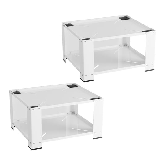 SWANEW Waschmaschinen Untergestell mit Einlegeböden, Waschmaschinensockel, Waschmaschinen-Unterschrank für Waschmaschinen & Trockner